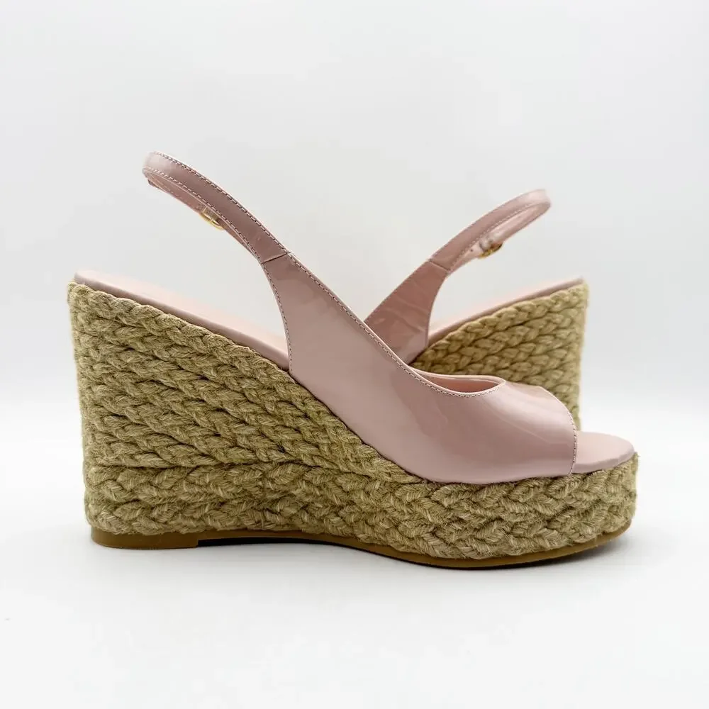 Stuart Weitzman Womens Island Sandal Espadrille Wedge US 9B EU 39.5 Pink NIB